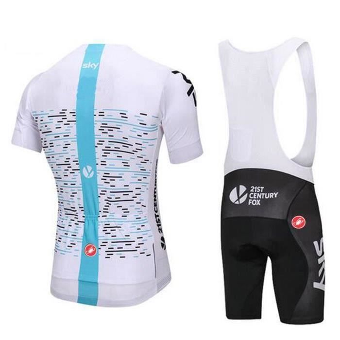 Vêtements Cyclisme Homme Hiver Tenue Cycliste en Polaire Thermique Maillot de Velo VTT Manche Longue Jersey et Pantalon à Bretelle avec 9D Coussin Gel Ensemble de Combinaisons (TYPE-1A,XS