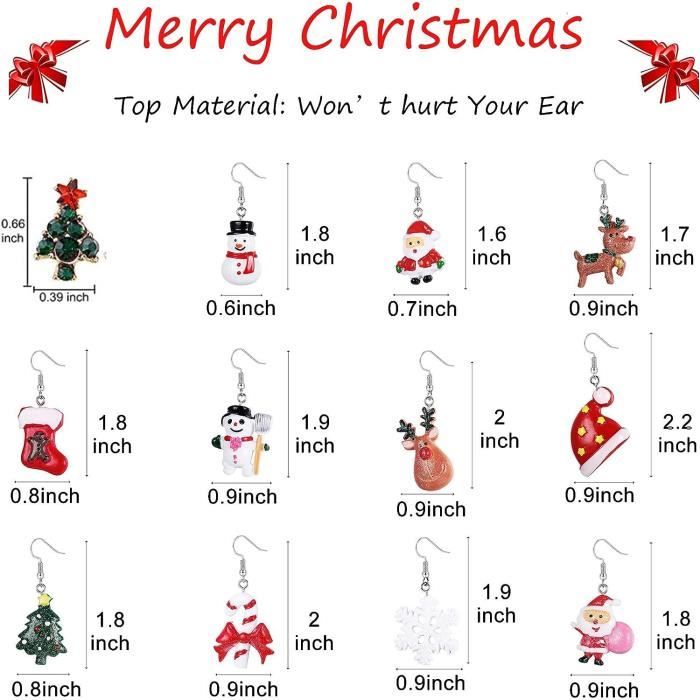 LOLIAS 18 Paires De Boucles D'oreilles De Noël Pour Femmes | FindTheDeal