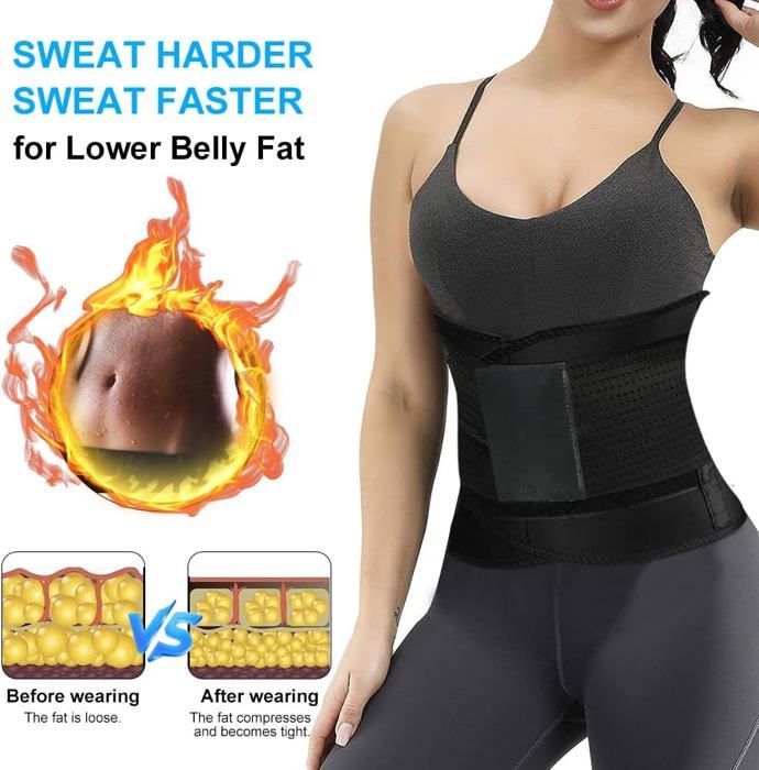 Ceinture De Sudation Ajustable – Avec Poche Pour Téléphone, Soutien Lombaire – Pour Fitness, Running, Yoga – Homme/femme