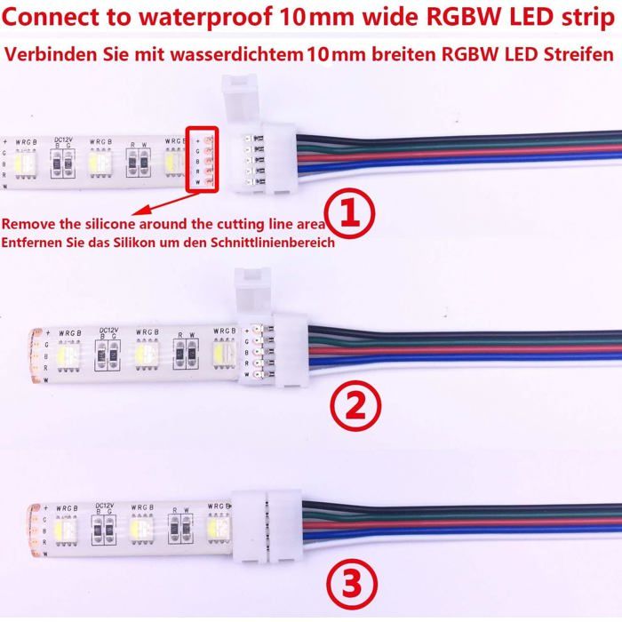 BTF-LIGHTING Câble D'Extension Électrique RGBW 10m 5 Broches 20AWG - Pour Bandes LED 5050 RGBW FCOB COB