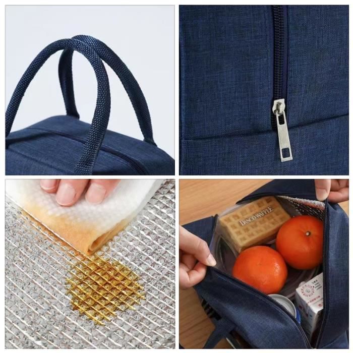 Sac Isotherme Repas Enfant Espace Fusée, Sac à Lunch Bleu avec Porte Gourde, Sac à Dos Isotherme
