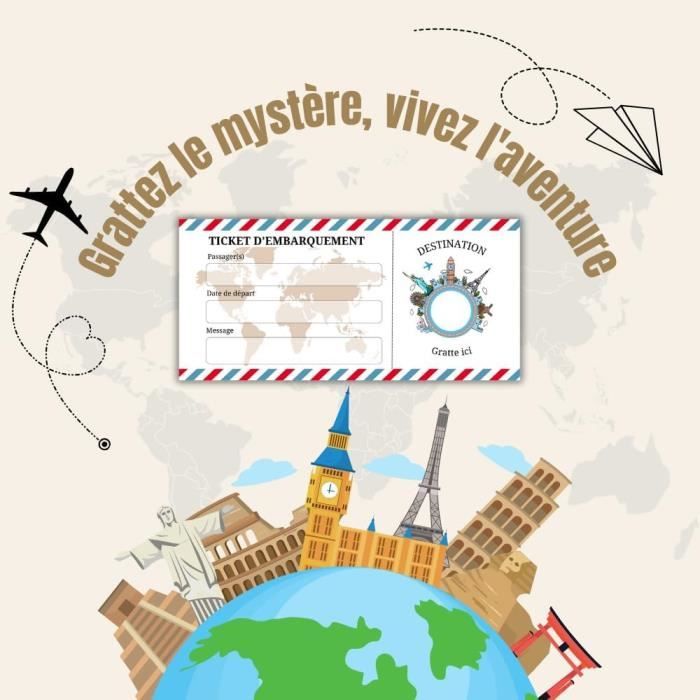 Carte À Gratter Voyage Surprise Carte Embarquement Personnalisable À Offrir  - Billet Avion Annonce Cadeau Carte Anniversaire[u583]