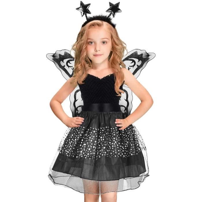 Déguisement Papillon Fille Avec Ailes, Jupe Tutu, Serre-tête Et Masque - Costume Fée Enfant