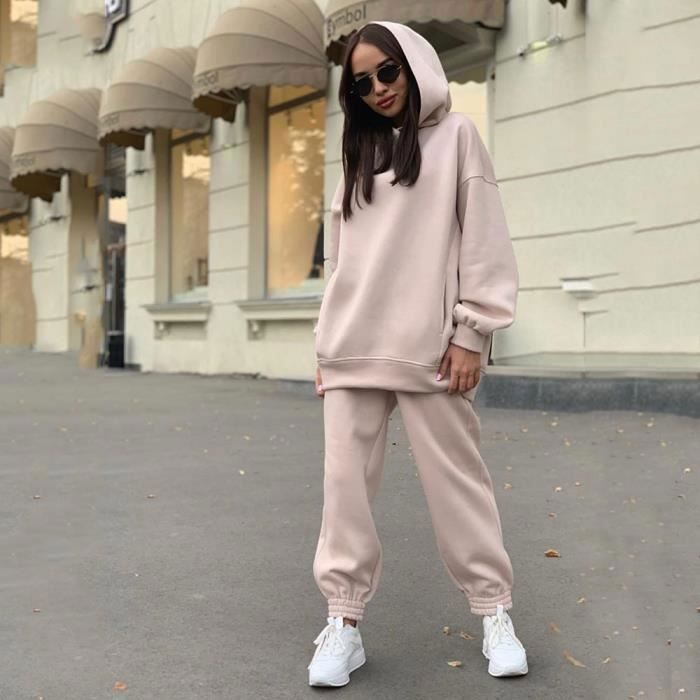 Ensemble 2 pièces sweat + jogging blanc