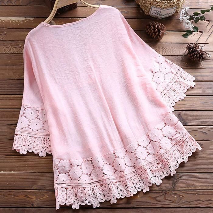 Chemise chemise femme plage tunique chemise chic coton lin