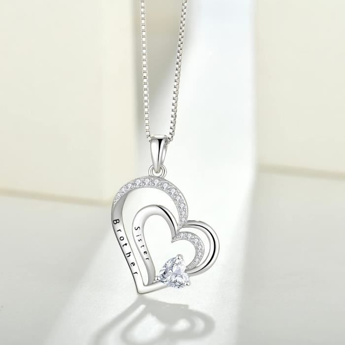 Starnny Collana Fenice Argento 925 Con Ciondolo Cuore E Zirconia Cubica Aprile - Gioiello Donna