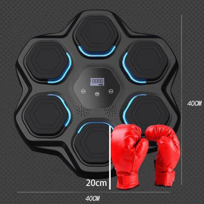 Machine De Boxe Musicale LED Avec Bluetooth - 9 Vitesses, Mode Comptage, Volume 30 Niveaux, Gants Inclus, Pour Fitness Enfant Et Adulte