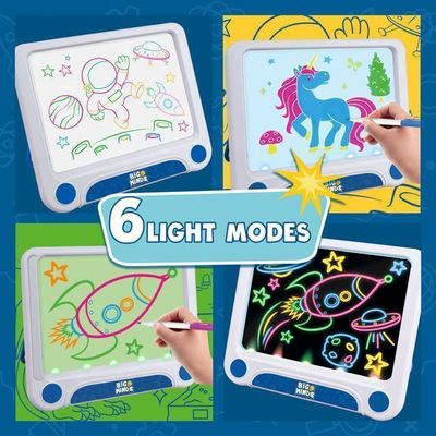 Tablette Dessin LCD Pour Enfants - Format Livre, 20 Pochoirs Réversibles, écran Effaçable, Cadeau 4-6 Ans - 8