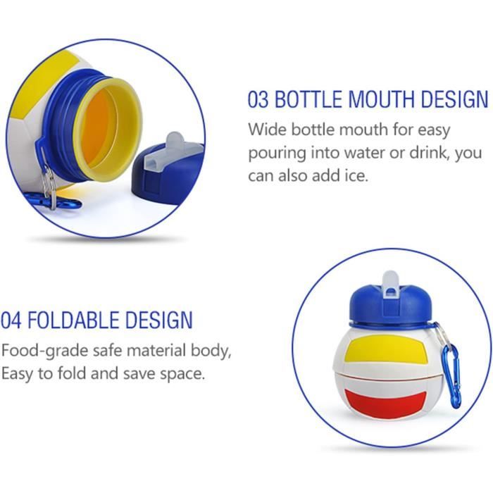 Gourde,Bouteille d'eau rétractable pliable en Silicone de 800ml, Portable, télescopique, pour l Gourde,Bouteille d'eau rétractable pliable en Silicone de 800ml, Portable, télescopique, pour l