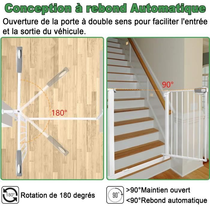 Barrière d'escalier extra large extensible de 0 à 300 cm, grille