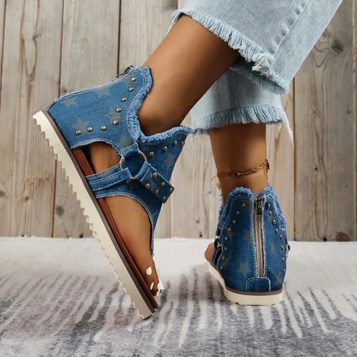 Sandales Orthopédiques Femme été - Talon Compensé, Bout Ouvert, Antidérapantes, Confort Marche Et Plage - 4