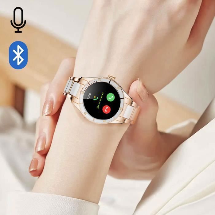 Montre Connect e Femme Rubicon Bracelet Maille Or Rose C ramique