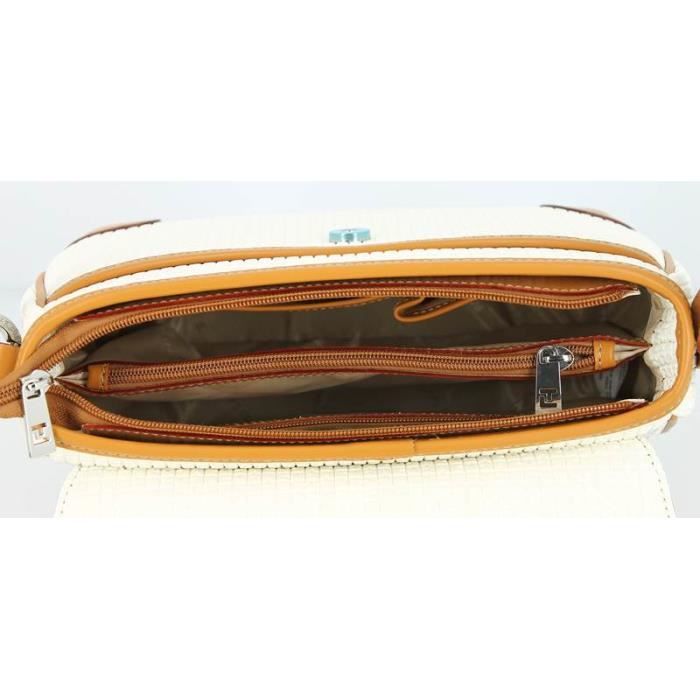 Sac TED LAPIDUS bandouliere Fidelio Blanc Blanc Cdiscount Bagagerie Maroquinerie