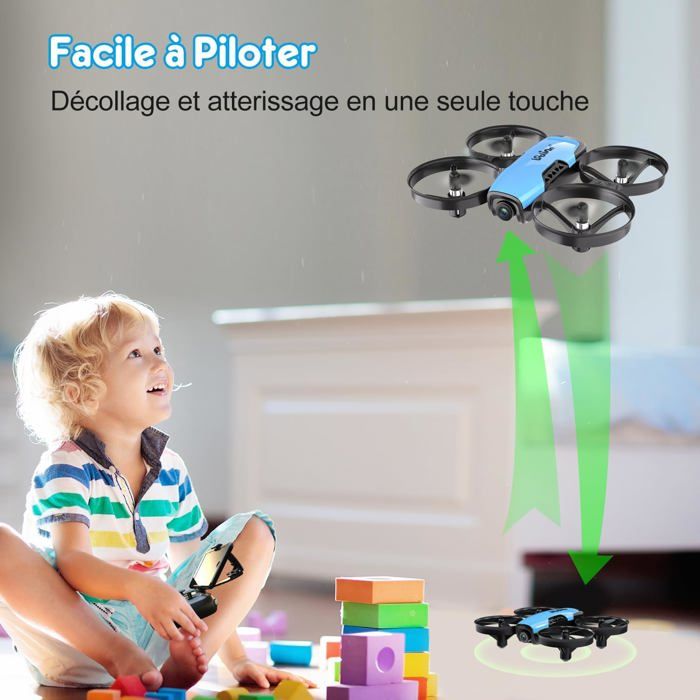 Drone Mini Tomzon A23W avec Caméra 1080P - LED Coloré, 2 Batteries, Autonomie 15mins - Jeux - Jouets Drone Mini Tomzon A23W avec Caméra 1080P - LED Coloré, 2 Batteries, Autonomie 15mins - Jeux - Jouets
