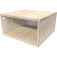 Cube de rangement bois largeur 50 cm - Couleur - Brut, Dimensions - 50x50-0
