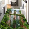 Autocollants de sol auto-adhésifs 3D Fonds d'écran de forêt tridimensionnelle Salon Salle de bain PVC imperméable antidérapant, 350-0