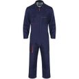 YONGHS Salopette de Travail Homme Combinaison avec Multi Poches Zippé Vêtements de Travail Mécaniciens S-4XL Bleu marine-0