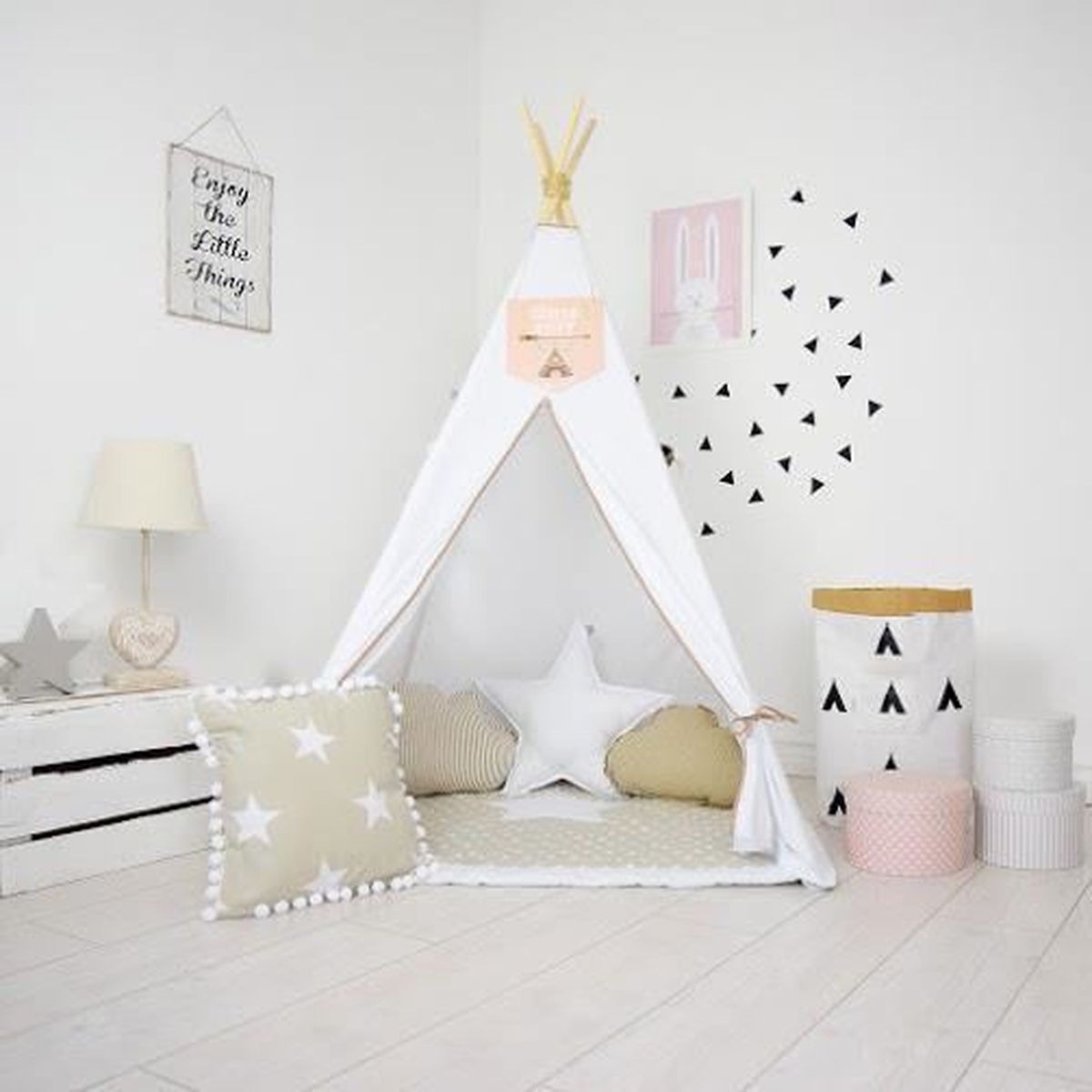Solenzo Tipi Blanc Et Beige Complet Pour Chambre D Enfant Achat