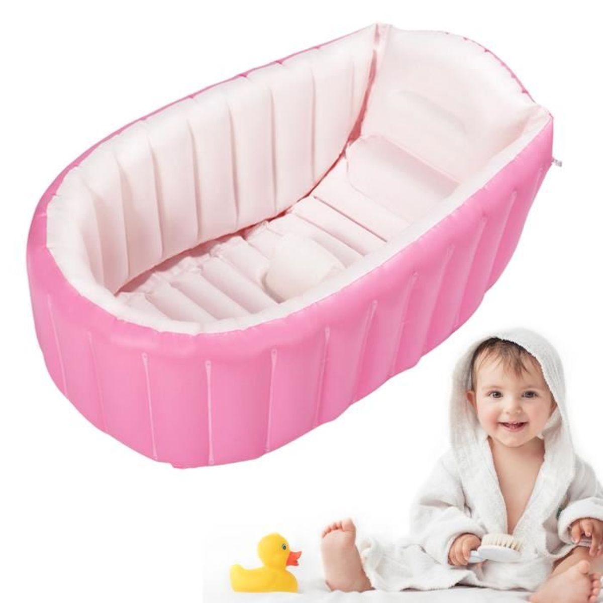 Siège Bébé Gonflable Portable Avec Pompe Intégrée - Pour Bébés 3 à 9 Mois - Harnais Sécurité & Design Dinosaure - Idéal Voyages, Bain, Repas - 10