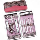 SCRAPCOOKING PARTY Kit Manucure Pédicure - Professionnel - Acier Inoxydable - Couleur Rose - Trousse Complète - Coupe Ongles