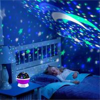 Veilleuse Enfant Etoile-Projection Rotation à 360° Lampe-KT04 - Bleu - Enfant