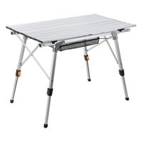 Randaco Table de camping 91x50cm, 2 Hauteur réglable, Table pliante d'appoint portable - Argento TABLE DE PIQUE-NIQUE SANS CHAISE