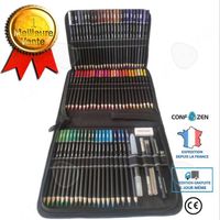 CONFO® Ensemble d'apprentissage emballage à fermeture éclair peinture papeterie plomb multicolore 78 pièces de crayon de couleur