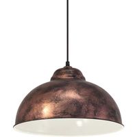 EGLO Lustre TRURO 2, suspension a flamme au design industriel, lampe pendante retro en acier, couleur  cuivre ancien, douille