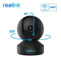 Reolink 4MP Caméra Surveillance WiFi Intérieur - Pan & Tilt, Vision Nocturne, Audio bidirectionnel pour Sécurité maison -E1 Pro Noir
