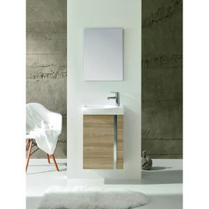 LAVE-MAIN Ensemble meuble lave-mains Ancodesign 45cm - Noyer