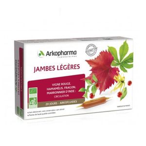 COMPLEMENTS ALIMENTAIRES - VITALITE Arkopharma Arkofluides Jambes Légères Bio 20 ampou