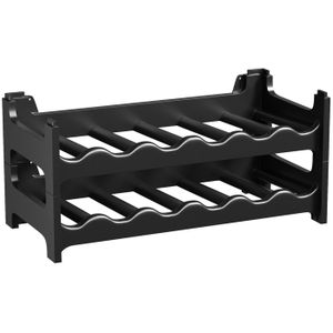 Casier à bouteilles modulable ARTECSIS 12 Bouteilles – Cave à vin en plastique, 60x28x28 cm (LxlxH), Noir - Range bouteille