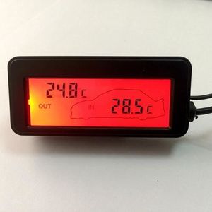 MESURE THERMIQUE Rouge - Thermomètre numérique LCD pour voiture, 12