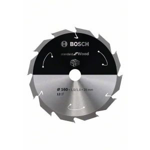 SCIE - LAME DE SCIE Bosch Lame de scie circulaire Standard for Wood pour scies sans fil 160x1.5-1x20, T12 - 2608837675