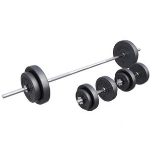 GORILLA SPORTS® Barre Curl Avec Poids - 35kg, Poids à Pinces Réglables - 9