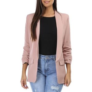 Veste Blazer Femme 3 Soeurs - Blanc Noir Fleuri Avec Accents Rose - Taille S Occasion