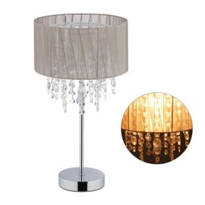 LAMPE A POSER Relaxdays Lampe de table cristal, Abat-jour en org