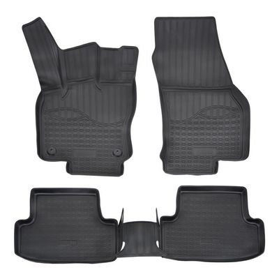 Tapis De Coffre TPE Toutes Saisons Pour Ford Focus 3 5P Berlina 2010-2018 – Bord Haut, Antidérapant, Noir