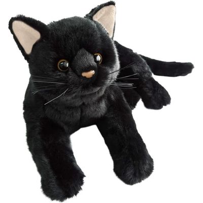 Peluche Chat assis noir 23 cm