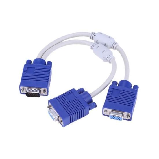 Câble VGA 90° – 0,5 M, Mâle/Mâle, Pour Moniteur, Projecteur, PC – Support 1080p Full HD - 3