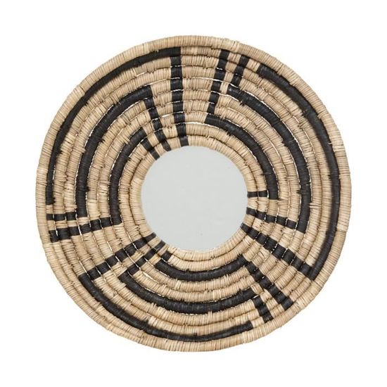 Atmosphera Miroir Ael Roseau D80 Cm - Miroir Rond Naturel Pour Décoration Murale