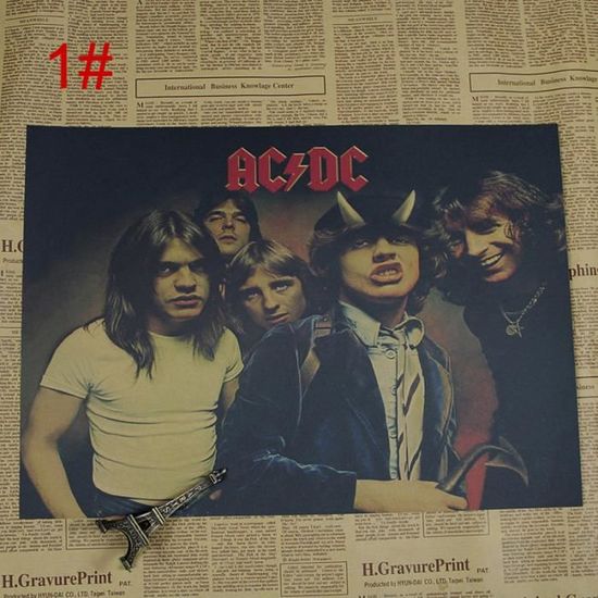 Poster Affiche De Mur En Papier Kraft Acdc 1 Collection Vintage Decoration Murale Ornement Chambre Bar Cafe Achat Vente Affiche Poster Poster Affiche De Mur En Cdiscount