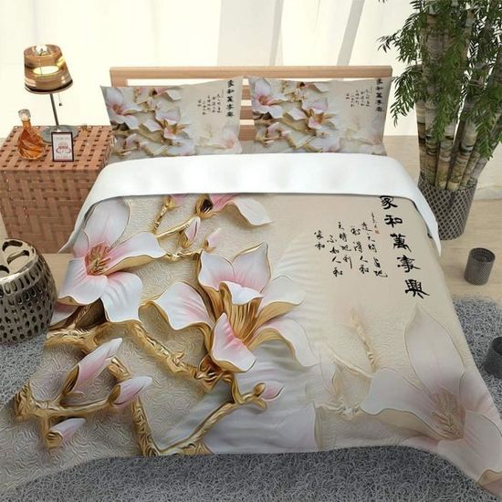 Housse De Couette 160x200 Cm Enfant - Motif Ferme 3D, Microfibre Douce - 3 Pièces (orange)