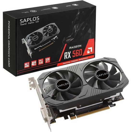 Radeon RX 560 Carte Graphique, 4 GB GDDR5 128-bit, DisplayPort HDMI DVI ...