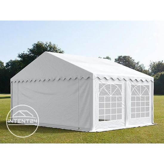 Tente de réception TOOLPORT 5x5m - Barnum tonnelle PVC 500g/m² - Blanc imperméable