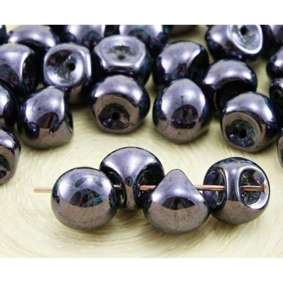 12pcs Picasso Champignon Bouton Tchèque Perles De Verre 9 mm x 8 mm