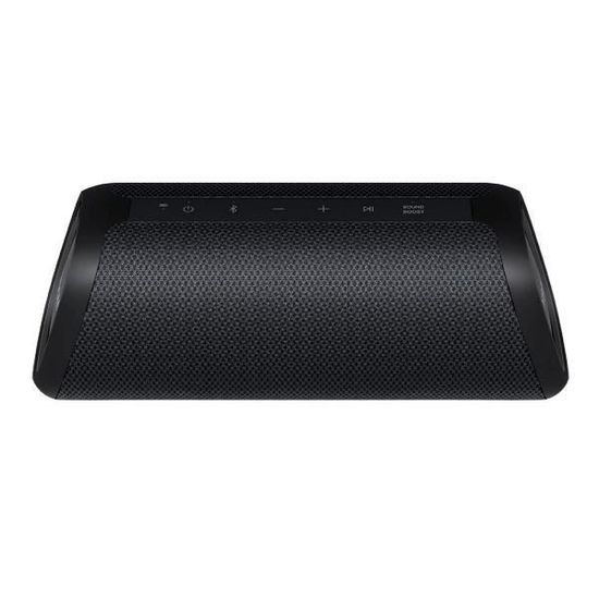 Enceinte portable LG XBOOM Go XG5QBK en noir avec une puissance de 20 W, Bluetooth 5.1 et connexion USB, résistance à la poussière