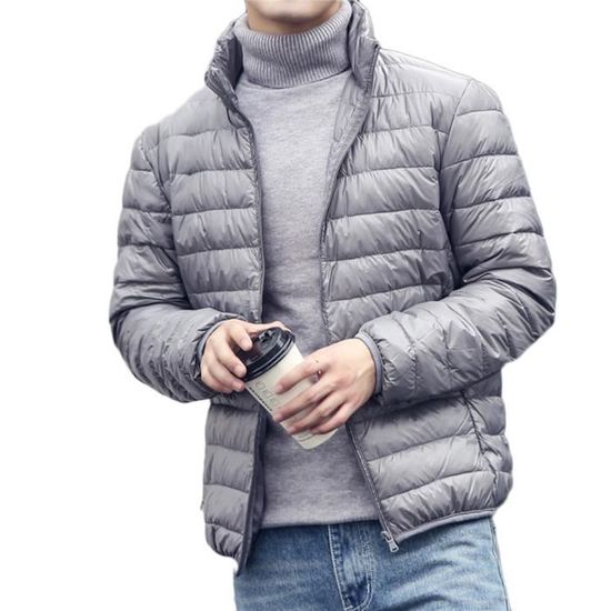 Doudoune Légère Homme Matelassée - Blouson Isolant Thermique Fermeture Éclair - Pour Camping, Chasse, Sport