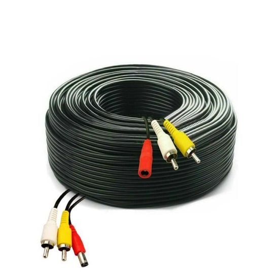 Câble Extension Caméra Surveillance 5 à 50 M - BNC Vidéo + Alimentation DC, NEUF, étanche