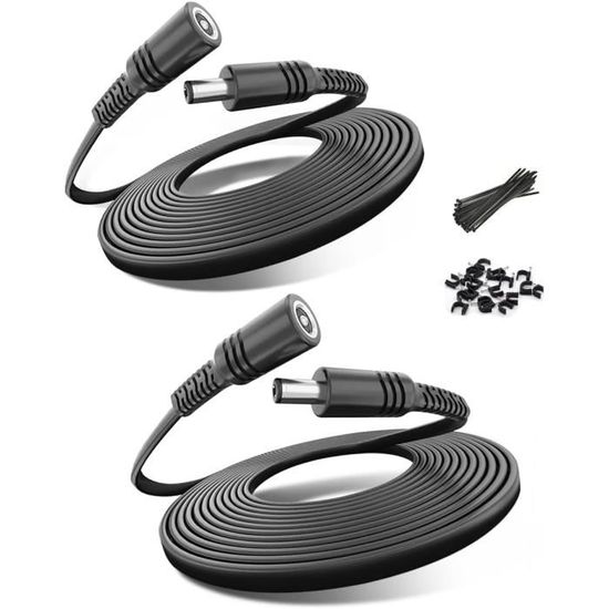 2-Pack Adaptateur Alimentation DC 9V 0.5A Centre Négatif - Fiche 5.5x2.1mm